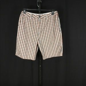 Men’s FF Plaid Hurley shorts orange gray plaid 34W
